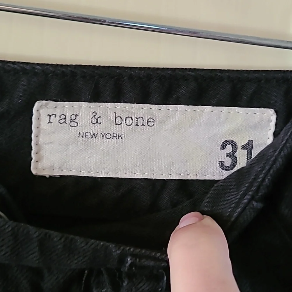 Rag & Bone Women's Modern Cargo Organic Cotton Pants Black Wide Leg